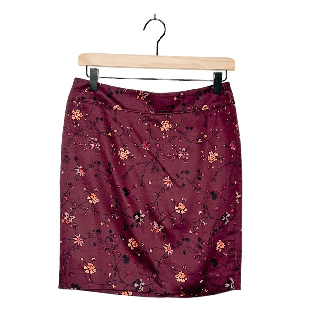 Ann‎ Taylor LOFT Floral Print Business Casual Career Office Pencil Skirt 2P